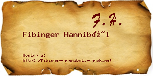 Fibinger Hannibál névjegykártya